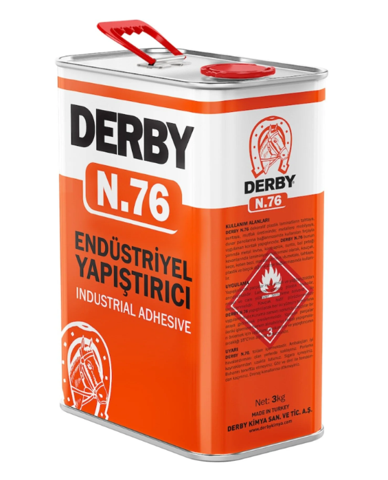 DERBY N76/5 Endüstriyel Solvent Polikloropren Yapıştırıcı 3 KG