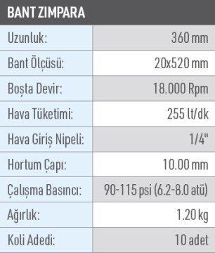 OSAKA OPT-P 702 Havalı Bant Zımpara