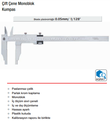 WERKA Çift Çene Monoblok Kumpas (Skala 0.05/1/128'')