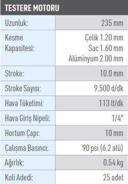 OSAKA OPT 313 Havalı Testere Motoru Makinesi 235mm