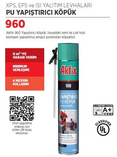 Akfix 960 PU Mantolama Köpüğü B2 Pipetli (12 Adet)