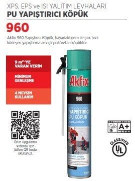 Akfix 960 PU Mantolama Köpüğü B2 Pipetli (12 Adet)