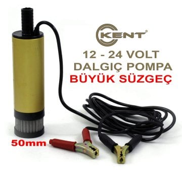 KENT 12-24 Volt Mazot Transfer Mini Dalgıç Pompası Büyük Süzgeç