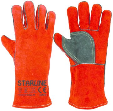 STARLİNE E-170418C Kaynak Eldiveni - Hakiki Yarma Deri Ölçü: 14