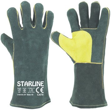 STARLİNE E-170418C Kaynak Eldiveni - Hakiki Yarma Deri Ölçü: 14