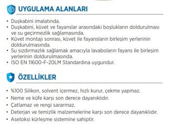 Akfix 100D Duşkabini Mutfak ve Banyo Silikonu