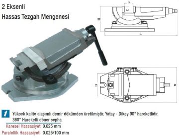 DW DWZ4287316-  2 Eksenli Tezgah Mengenesi 160mm