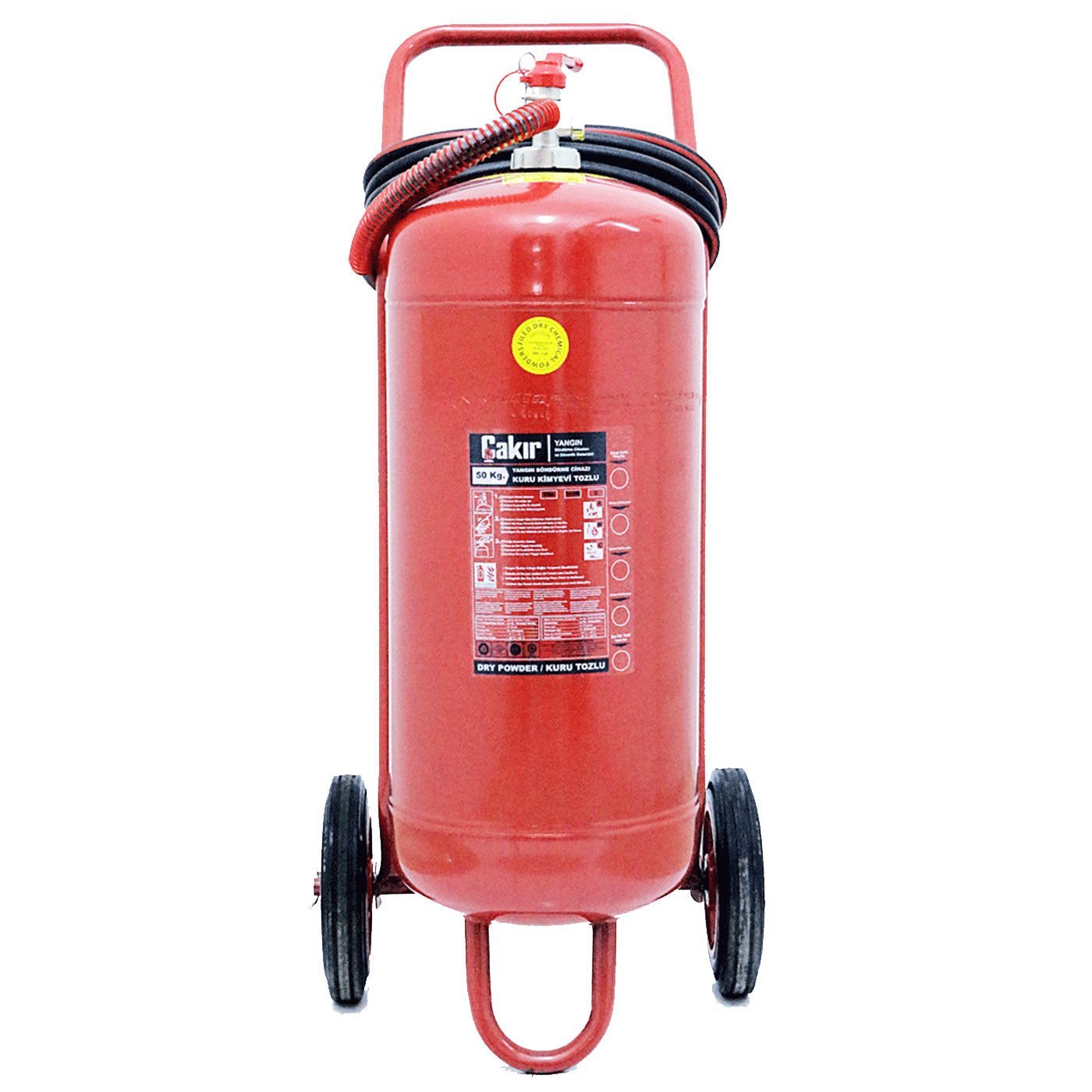 ÇAKIR 50 KG Yangın Söndürme Tüpü Tekerlekli - Kuru Kimyevi Tozlu ABC