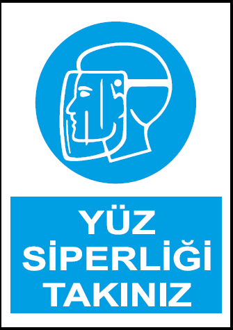 Yüz Siperliği Takınız Uyarı Levhası / 10 Adet