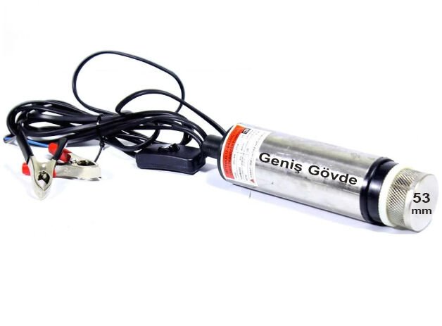MİTACAN - 24 Volt 50 Watt Paslanmaz Geniş Gövde Dalgıç Tipi Mazot Yakıt Transfer Pompası (MTTP80XL24)