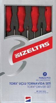 İzeltaş 4775  Torx Uçlu Tornavida Takımı 7 Parça