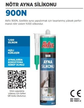 Akfix 900N Ayna Silikonu Şeffaf 280 ML 24 Adet