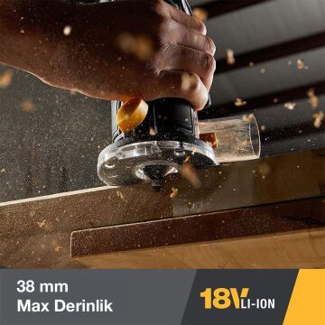 CAT DX82B.3 18Volt Şarjlı Kömürsüz 6mm Devir Ayarlı Profesyonel Avuç İçi El Frezesi Formika Tıraşlama (Akü Dahil Değildir)