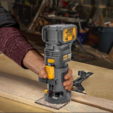 CAT DX82B.3 18Volt Şarjlı Kömürsüz 6mm Devir Ayarlı Profesyonel Avuç İçi El Frezesi Formika Tıraşlama (Akü Dahil Değildir)