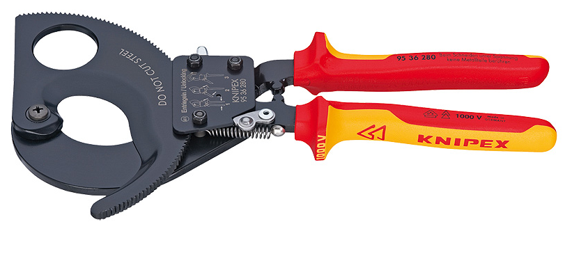 Knipex 9536280 Cırcır Mekanizmalı Kablo Makası 280mm