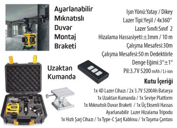 SGS5429 Lazer Hizalama Distomat Şakül 16 Yeşil Çizgi