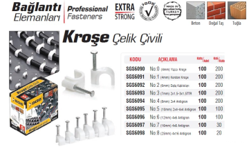 SGS Çivili Çelik Kroşe No:6 (12mm) 4x6 Antigron