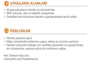 Akfix 705 MDF Sunta Ahşap İskelet Hızlı Yapıştırıcı 400 ML + 100 Gram