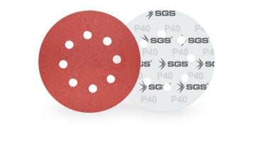 SGS Cırtlı Zımpara 8 Delikli Alüminyum Oksit 115 mm (100 Adet)