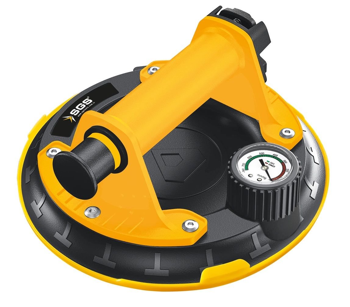 SGS958 - 150 KG Hava Pompalı Vakum Sistemli Saatli  Vantuz Çap 20cm - Cam - Granit - Seramik - Laminat ve Ahşap Taşıma