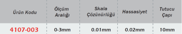 WERKA  Merkezleme Komparatörü 0...3x0.01mm (4107-003)