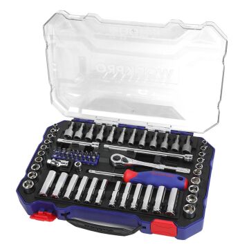 WORKPRO WP202522 1/4'’ Metrik/İnç 70 Parça Cr-V Profesyonel Lokma Takımı