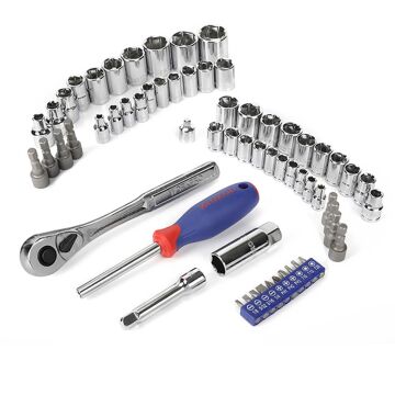 WORKPRO WP202566 1/4'’ 3/8’’ Metrik/İnç 63 Parça Cr-V Profesyonel Lokma Takımı