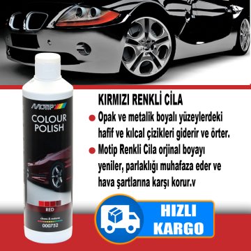 MOTİP Renkli Sıvı Cila KIRMIZI 500 ML - Çizik Giderici Cila