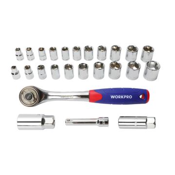 WORKPRO WP202528 3/8’’ Metrik/İnç 32 Parça Cr-V Profesyonel Lokma ve Kombine Anahtar Takımı