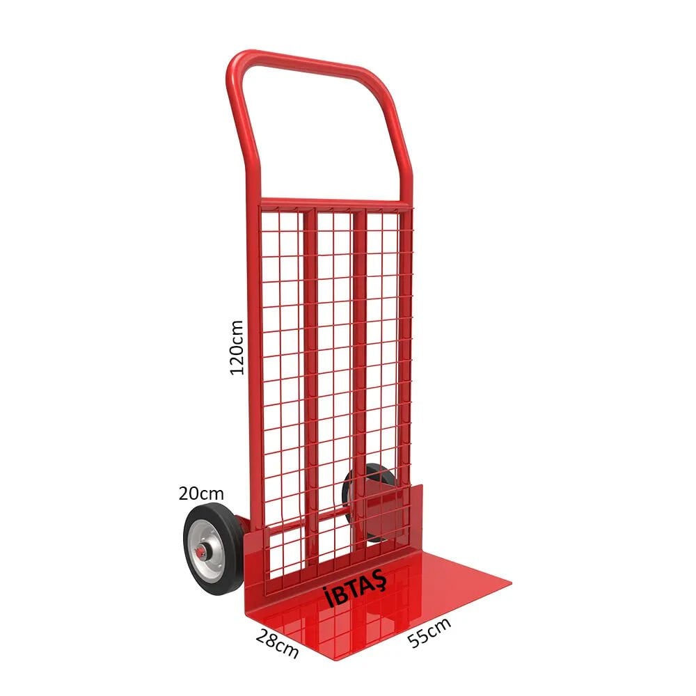 İBTAŞ 250 KG 2 Tekerli Koli, Eşya, Koli, Malzeme Taşıma EL Arabası Tel Örgülü