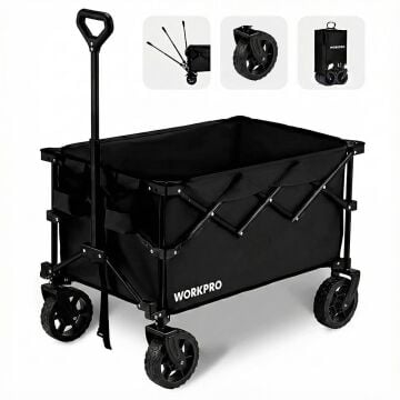 WORKPRO WP285015 80Kg 4 Tekerli Katlanabilir Ağır Hizmet Taşıma Arabası