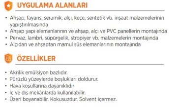 AKFİX 310 Kartonpiyer Strafor Yapıştırıcı / Beyaz