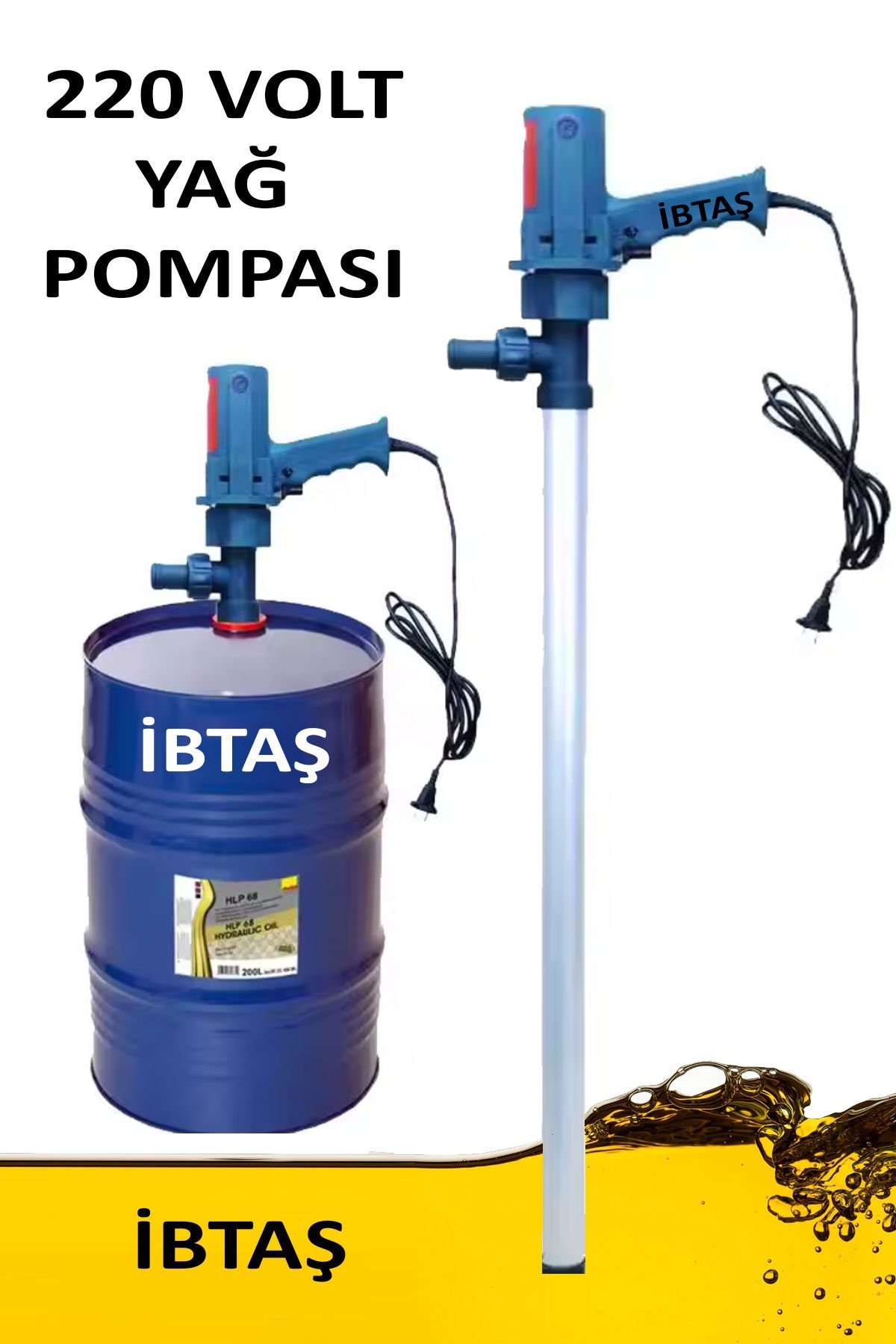 Mitacan Mitapomp 220 Volt Varil Tipi Yağ Transfer Aktarma Pompası (MTTP60ZJ)