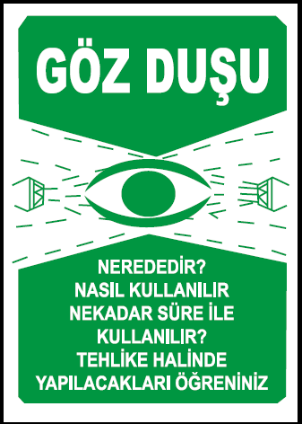 Göz Duşu Uyarı Levhası / 10 Adet