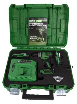 HaisPro RB-DB2102 - 21 Volt 2 Amper Profesyonel Darbeli Vidalama Matkap Çift Akülü