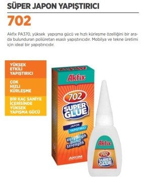 AKFİX 702 Süper Yapıştırıcı 20 GR ( 50 Adet )
