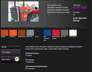 BEST Elite Sprey Traktör Boyası 400 ML Fiat - Massef Ferguson -  John Dere - Ford - New Holand