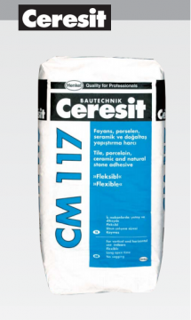 Ceresit CM 117 Elastik Seramik, Porselen Karo ve Doğaltaş Yapıştırma Harcı ( Gri-25 Kg)