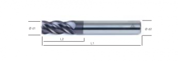MTE Komple Sert Metal Parmak Freze 4 Ağızlı 35°/38° Köşeli Pahlı ( KSM )