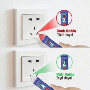 WORKPRO WP295004 12-1000 Volt AC Yüksek Hassasiyetli Profesyonel Voltaj Dedektörü