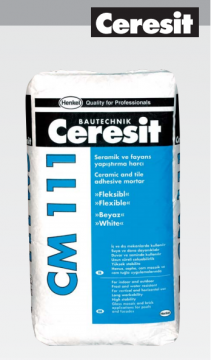 Ceresit CM 111 Elastik Seramik, Porselen Karo ve Doğaltaş Yapıştırma Harcı ( Beyaz-25 Kg)