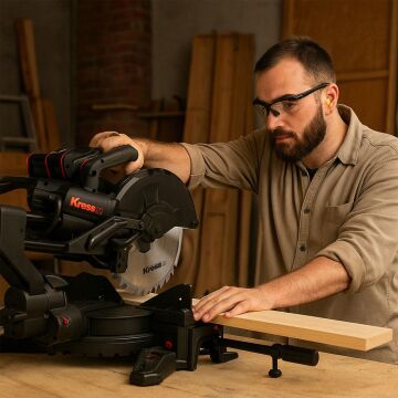 Kress KH483.9 40Volt 1400W 254MM Kömürsüz Kızaklı Bluetooth Bağlantılı Profesyonel Gönye Kesme (Akü Dahil Değildir)