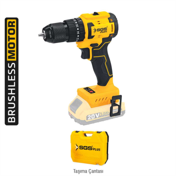 SGS5530B - 20 Volt 2 Amper 45 Nm Tork Aküsüz Darbeli Matkap Vidalama Makinası Kömürsüz Motor
