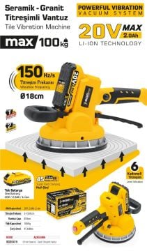 SGS5415 - 20 Volt 2 Amper Akülü Titreşimli Vantuz Seramik Granit Mermer Kiremit Döşeme Makinesİ