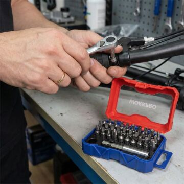 WORKPRO WP200534 32 Parça 1/4'’ Profesyonel Mini Cırcır Lokma Kollu Bits Vidalama Seti