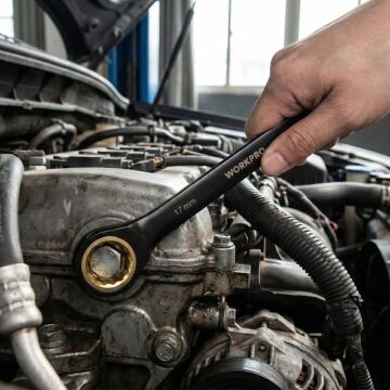 WORKPRO WP202602 8-19mm 9 Parça CR-V Profesyonel Cırcır Kombine Anahtar Takımı + Bez Taşıma Kılıfı