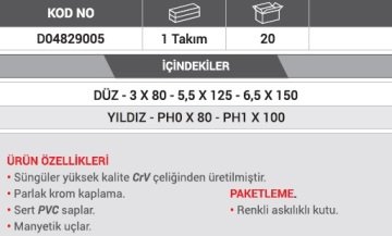 DHT 5 PC Tornavida Seti Prored Seri