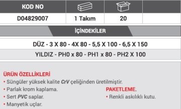 DHT 7 PC Tornavida Seti Prored Seri