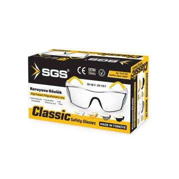SGS303 - Şeffaf Koruyucu İş Gözlüğü - 12 Adet