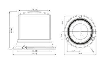 EMR 49 - 12/24 Volt Mıknatıslı 3 Fonksiyonlu Şeffaf Cam Ledli Lamba